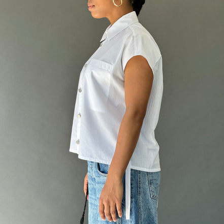 TAKE FLIGHT Cropped Sleeveless Boxy Shirt