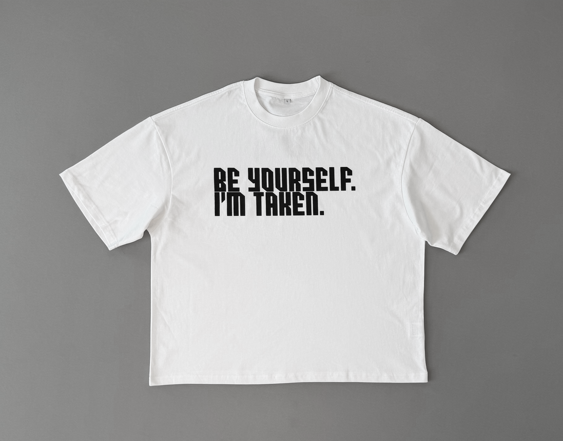 BE YOURSELF, IM TAKEN BARCODE TEE